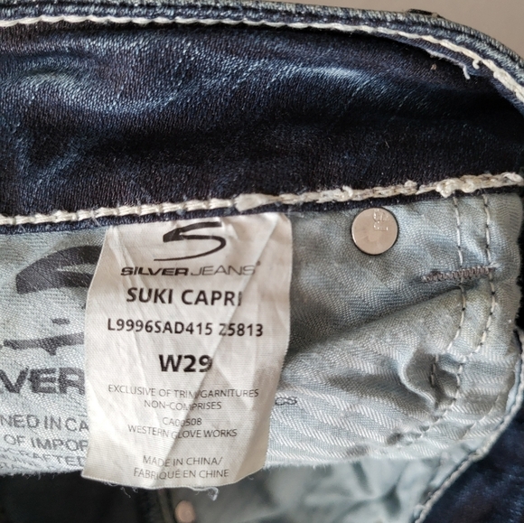 Silver Jeans Suki Capris  Denim, Size 29 - Picture 6 of 6